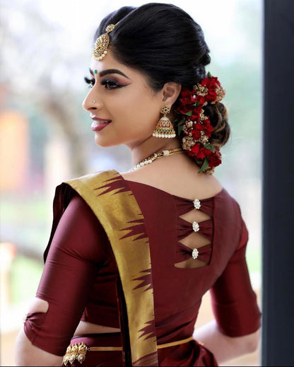 Unique Maroon Soft Silk Saree