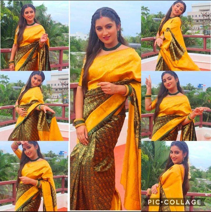 Yellow And Green Colour Soft Silk Saree With Blouse