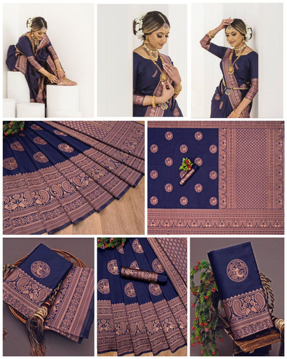 Blue Georgette Saree With Sequence Work