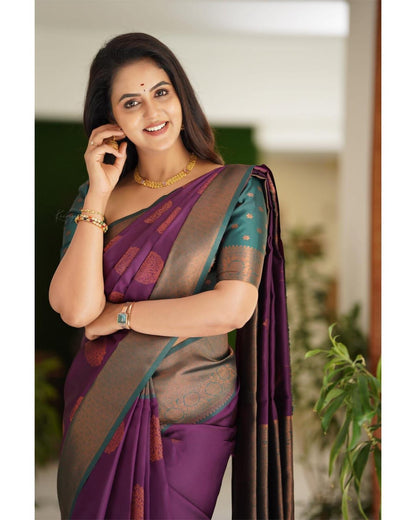 Rashami Purple Soft Silk Saree