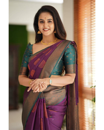 Rashami Purple Soft Silk Saree