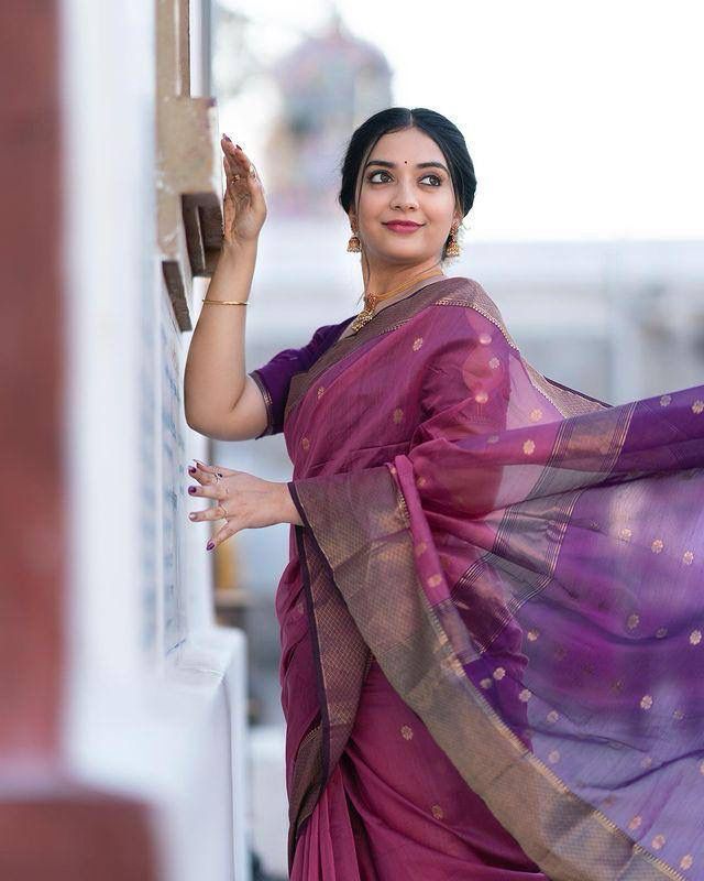 New Purple Colour Soft Silk Saree With Blouse