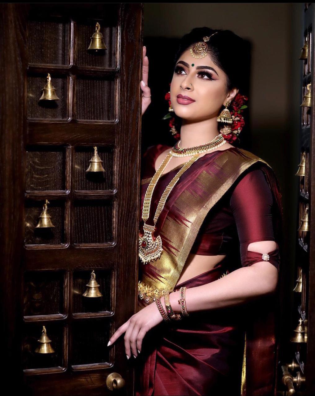 Unique Maroon Soft Silk Saree