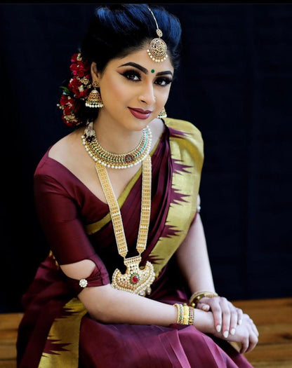 Unique Maroon Soft Silk Saree