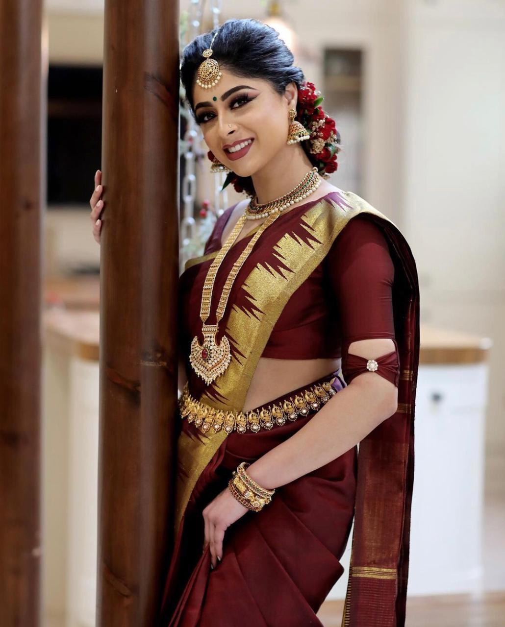 Unique Maroon Soft Silk Saree