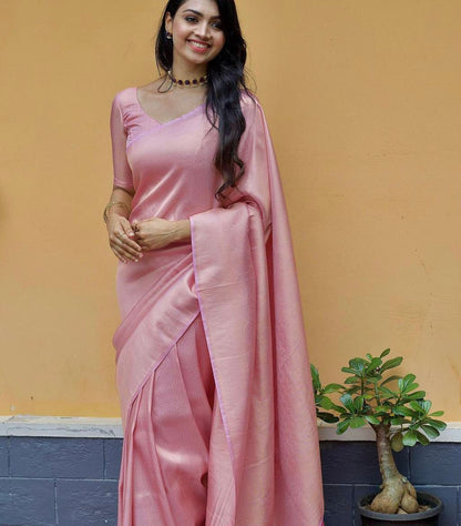 Pinky Pink Soft Silk Saree