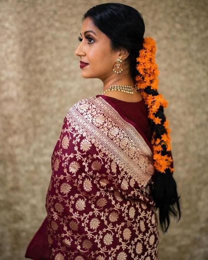 Maroon Color Soft Silk Saree